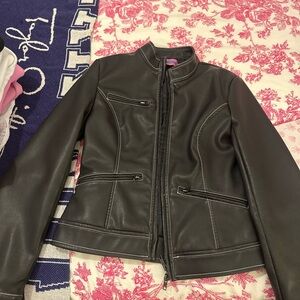 WORN ONCE EDIKTED FAUX LEATHER JACKET
